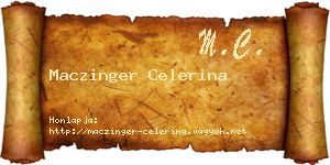 Maczinger Celerina névjegykártya